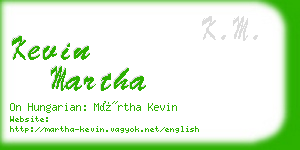 kevin martha business card